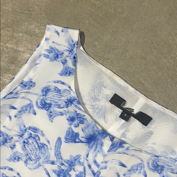 MARCS AU Blue White Floral A-Symmetric Asymmetrical Flowy Dress sz 6 - Picture 3 of 9